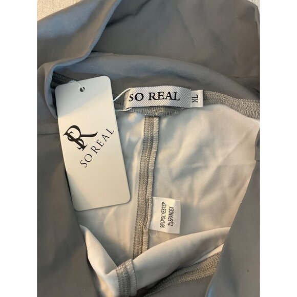 So Real women's gray running athletic reflective leggings Size M - Picture 2 of 10